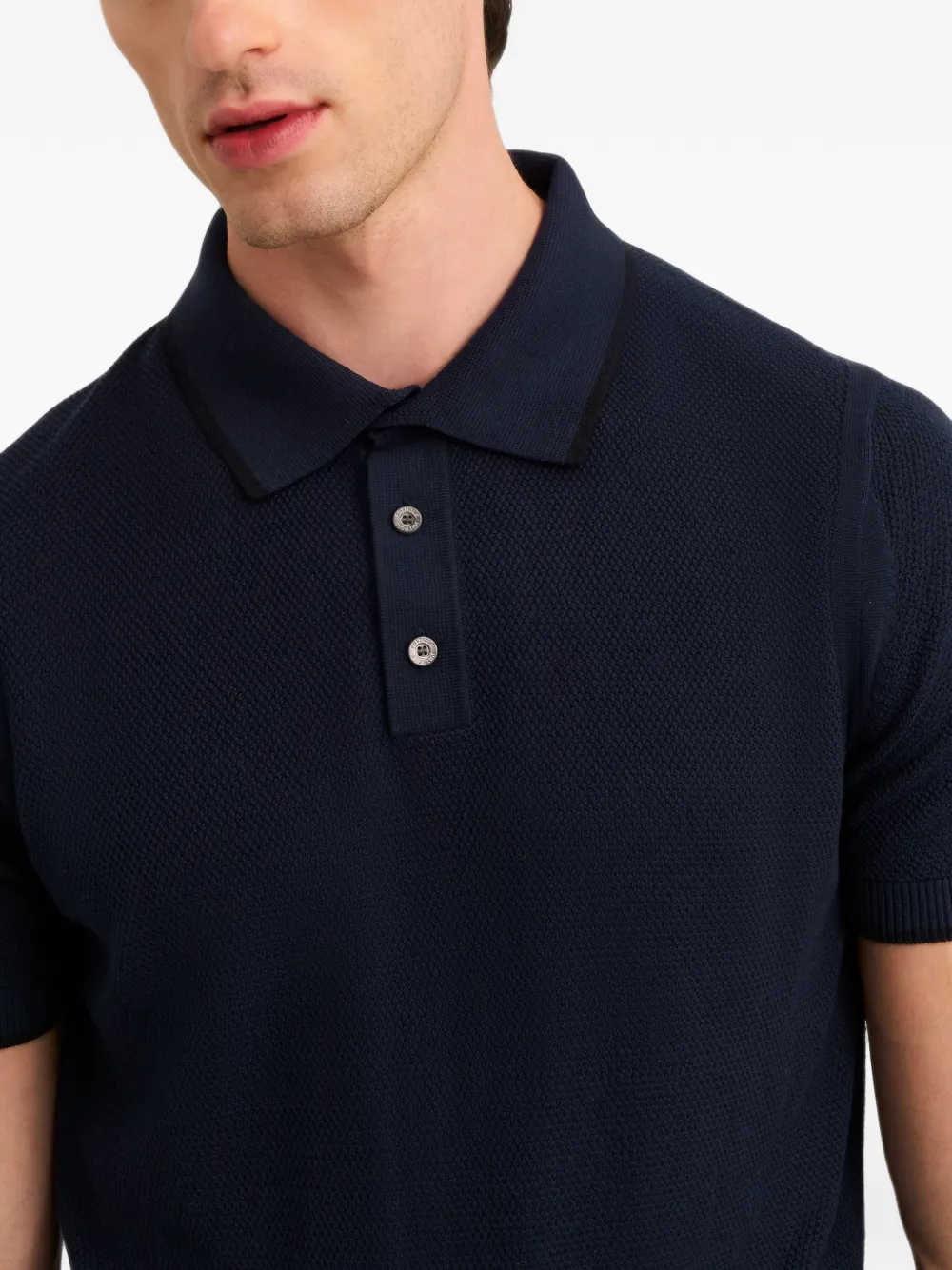 Pringle of Scotland diamond-stitch polo shirt Blauw