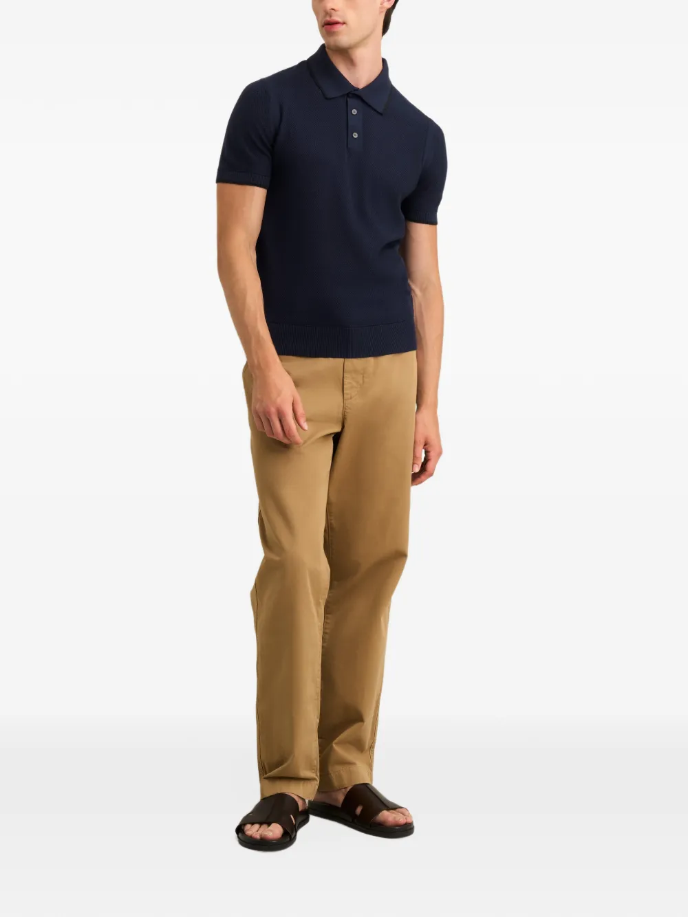 Pringle of Scotland diamond-stitch polo shirt Blauw