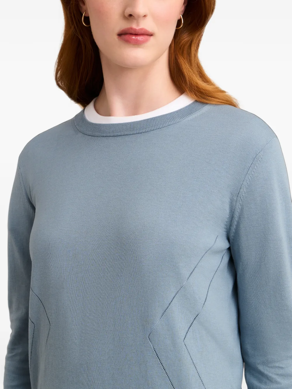 Pringle of Scotland pointelle-knit sweater Blauw