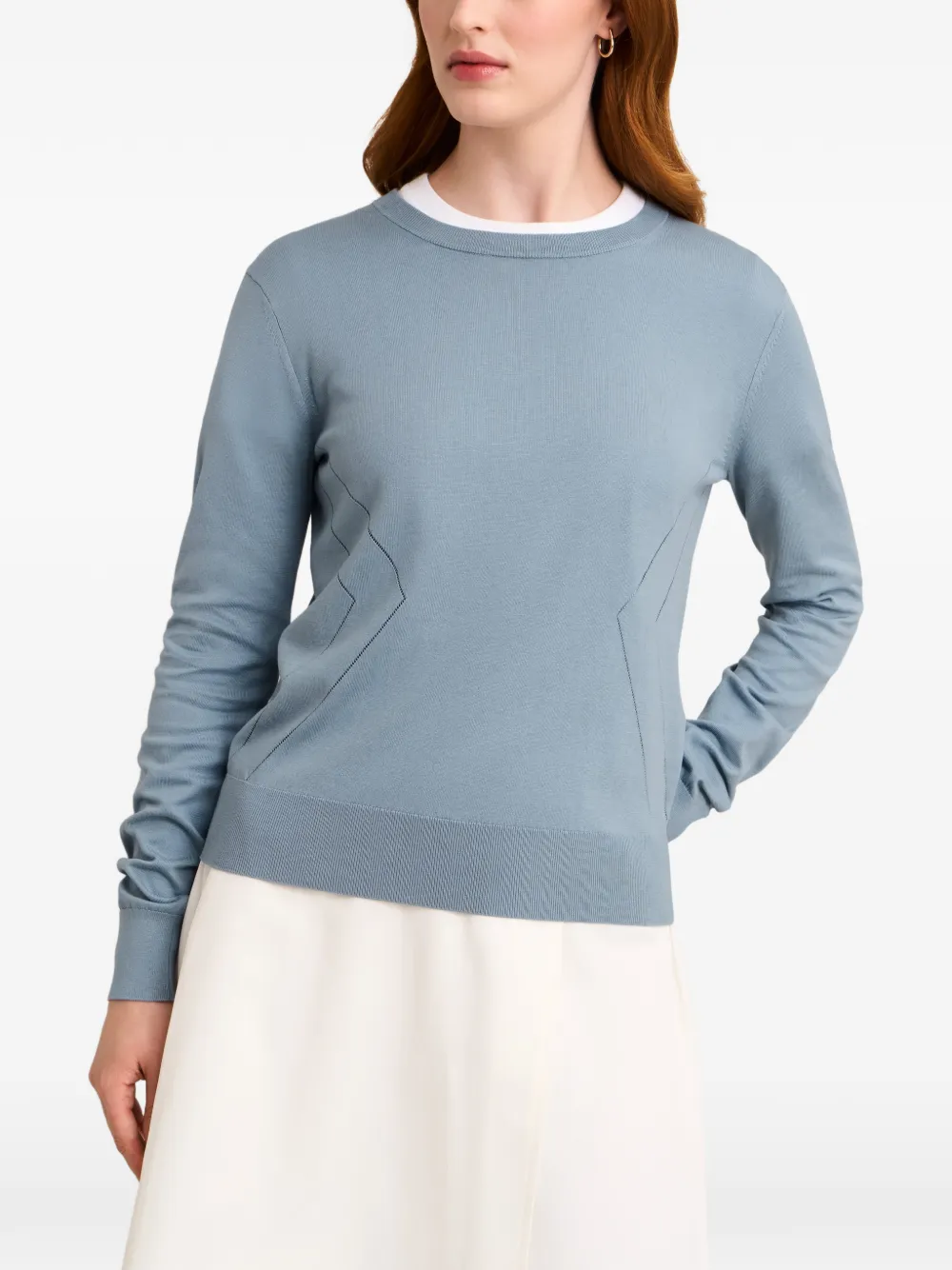 Pringle of Scotland pointelle-knit sweater Blauw
