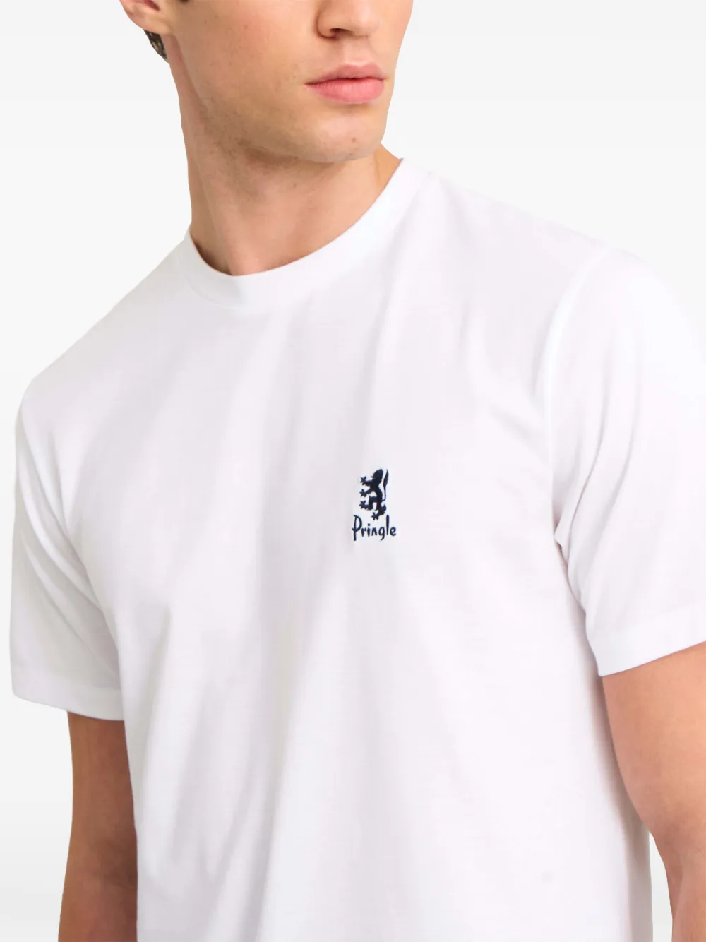 Pringle of Scotland embroidered-logo T-shirt Wit
