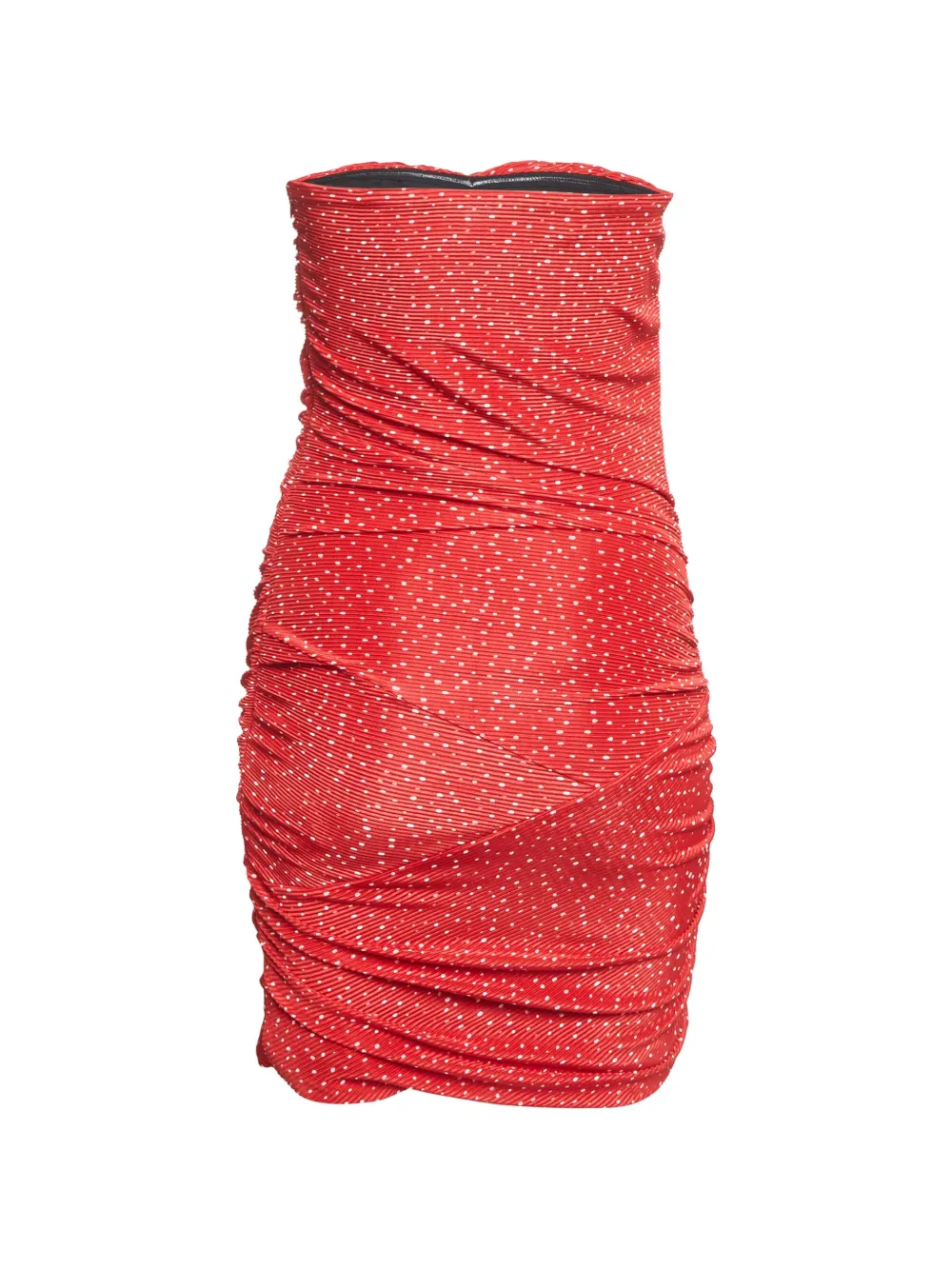 Maje plissé polka-dot mini dress - Rot