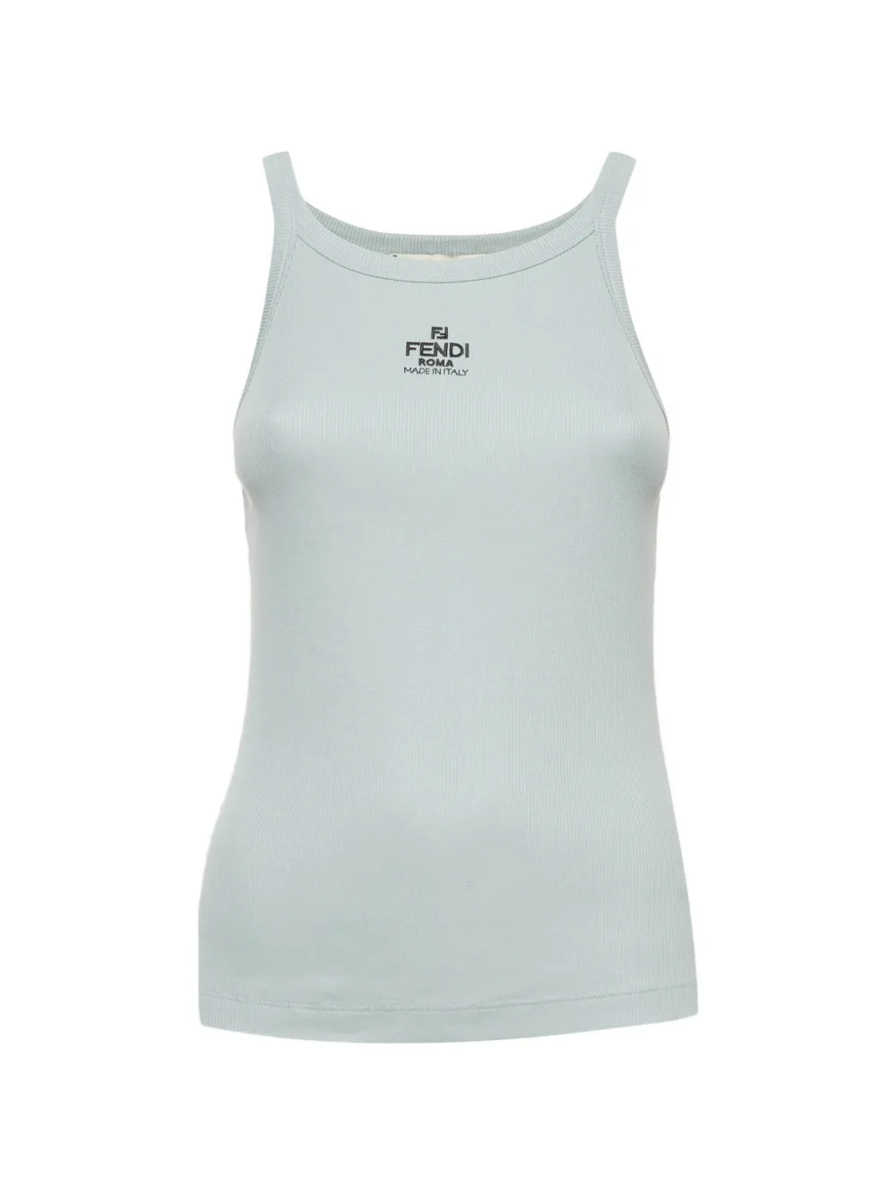 Fendi Pre-Owned logo-embroidered rib-knit tank top - Blau