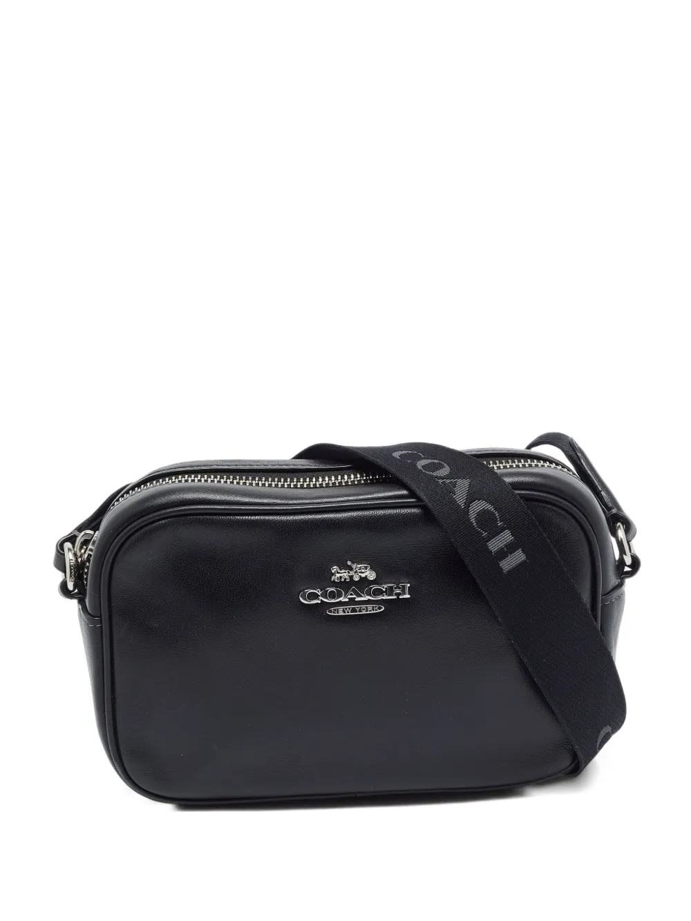 Coach Vintage logo-plaque leather cross body bag in Black