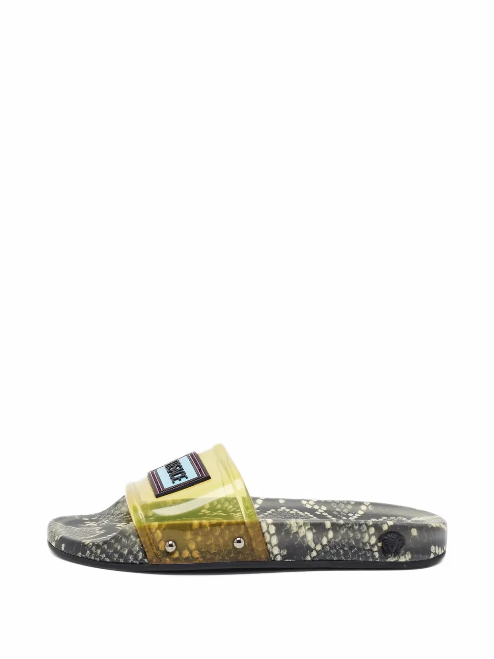 Versace Pre-Owned logo-patch slides - Giallo