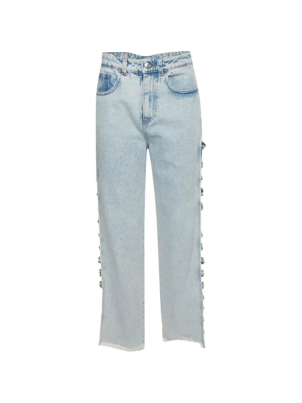 GCDS crystal-embellished high-waisted jeans - Blau