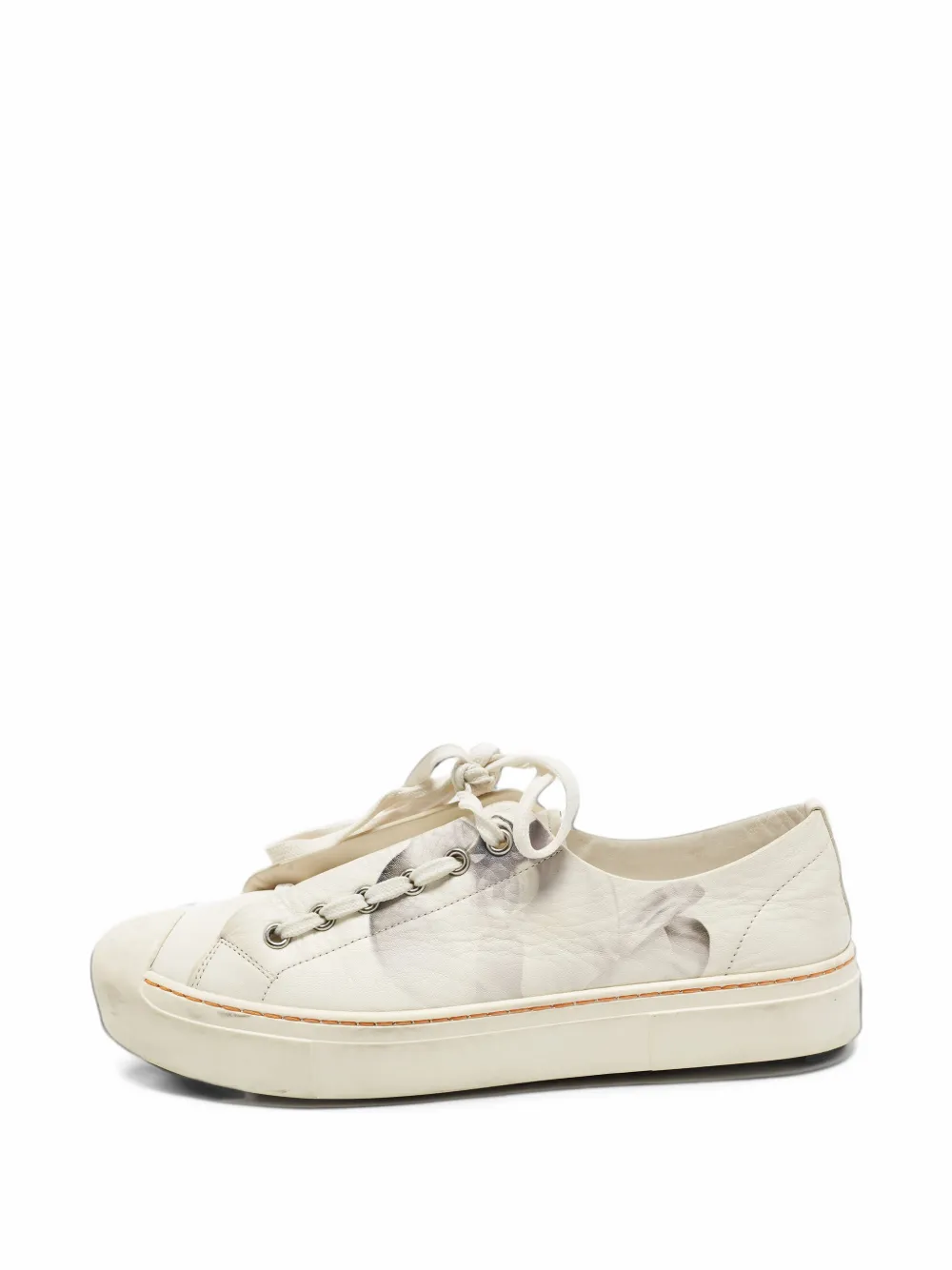 Fendi Pre-Owned graphic-print low-top sneakers - Nude