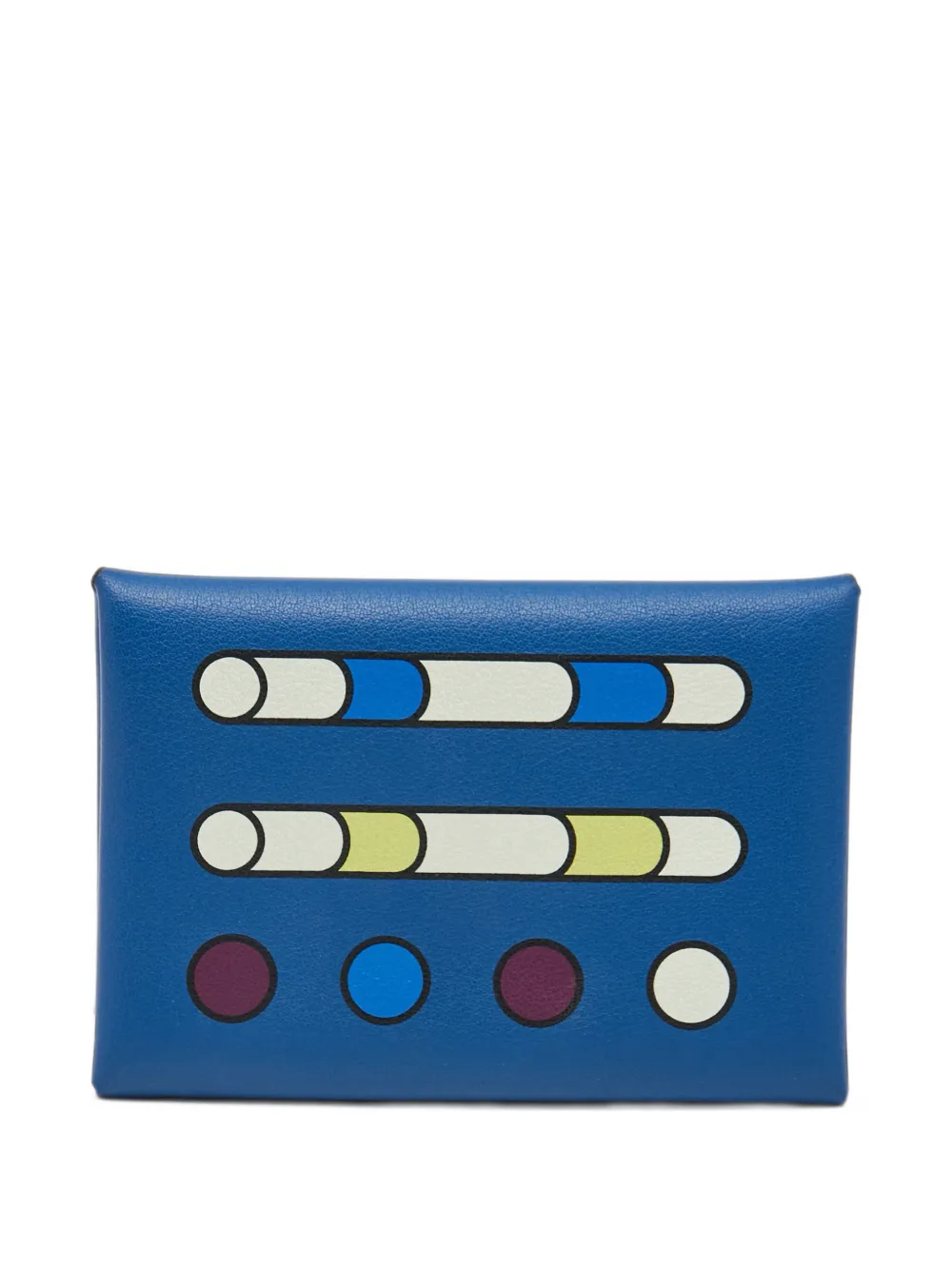 Hermès Pre-Owned 2022 Calvi Duo Compact Fer à Cheval card holder - Blue