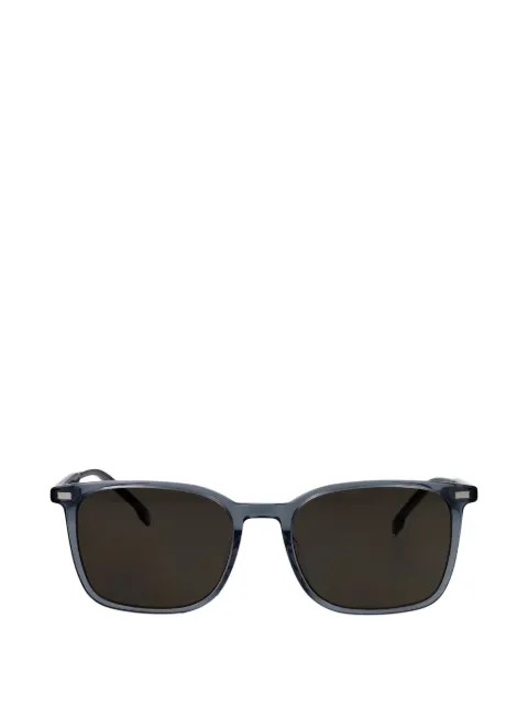 BOSS modern prescription-ready eyewear in transparent blue