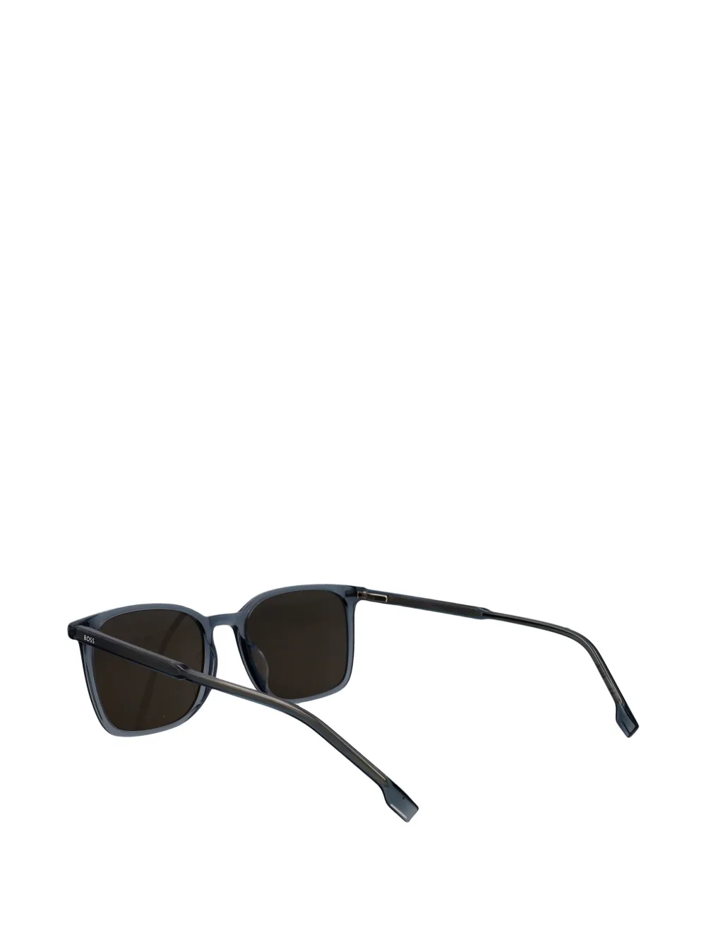 BOSS modern prescription-ready eyewear in transparent blue Blauw