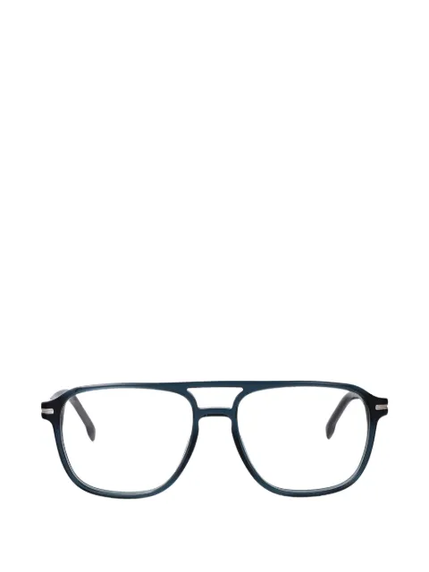 BOSS double-bridge pilot-frame glasses