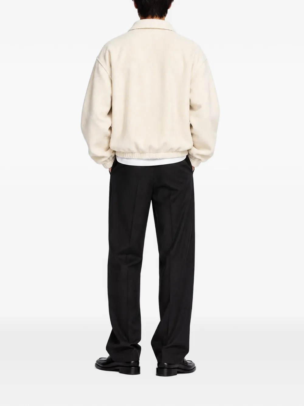 KAPPY fleece zip-up bomber jacket Beige