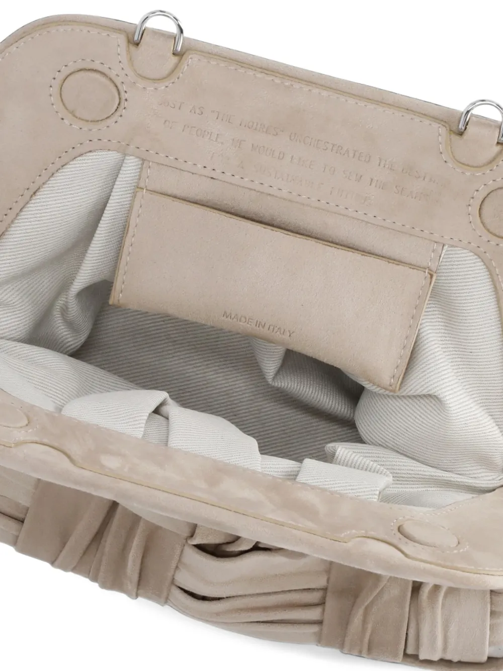 Themoirè medium Bios woven-design clutch bag Beige