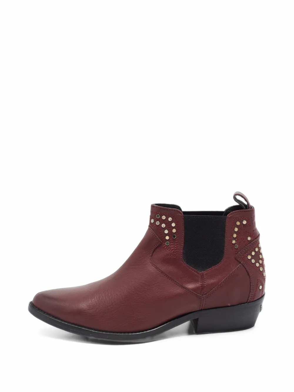 Pre-owned Zadig & Voltaire Thylana Studded Ankle Boots In Red