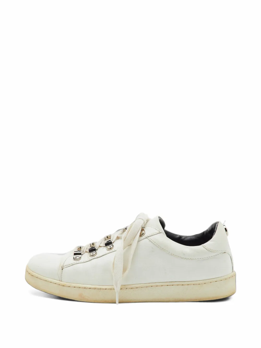 Balmain Pre-Owned embossed-leather sneakers - Weiß