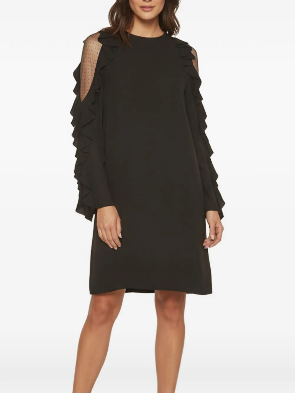 Valentino Garavani Pre-Owned ruffle long-sleeve mini dress - Black