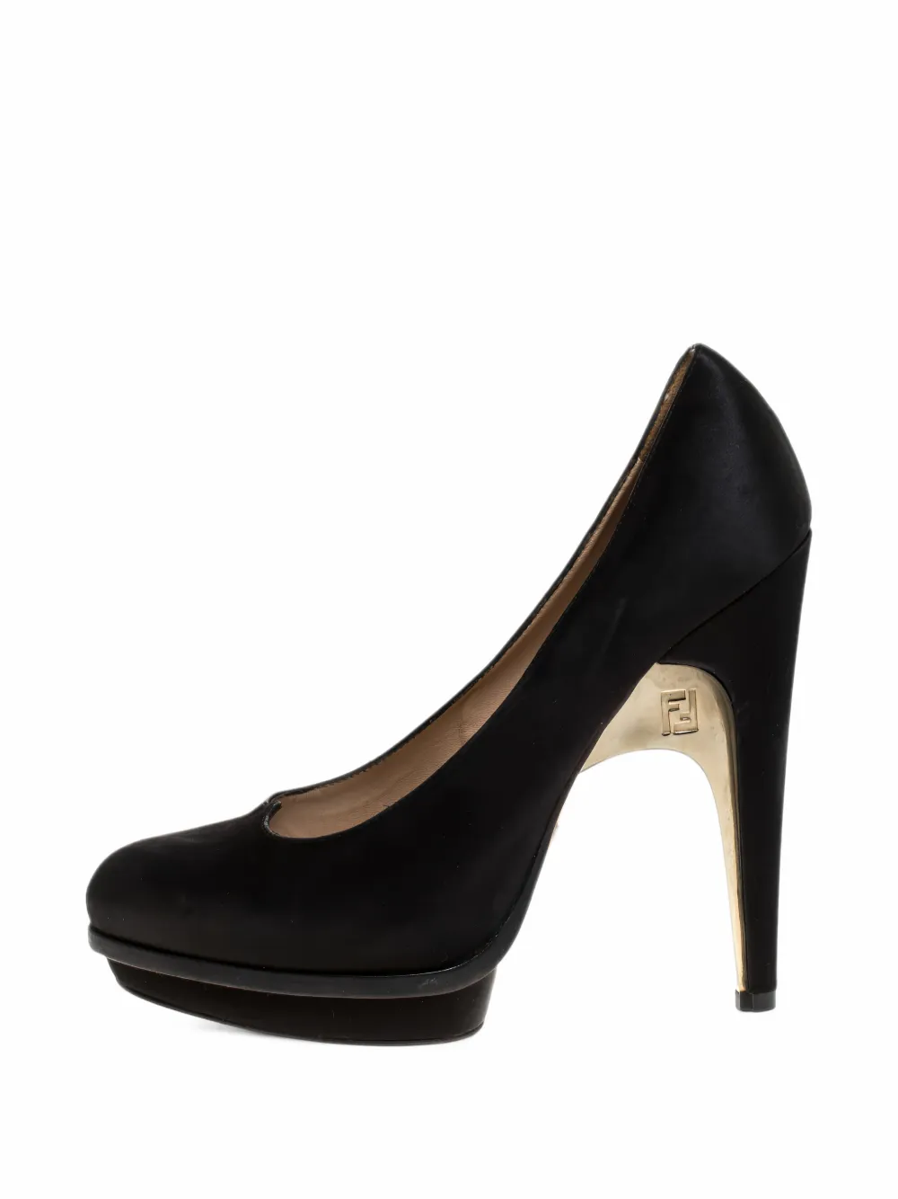 Pre-owned Fendi Bridge-heel Platform Pumps In Black