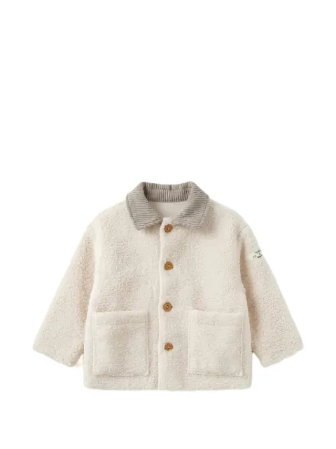 TEDDY & MINOU fleece-texture corduroy-collar shirt jacket