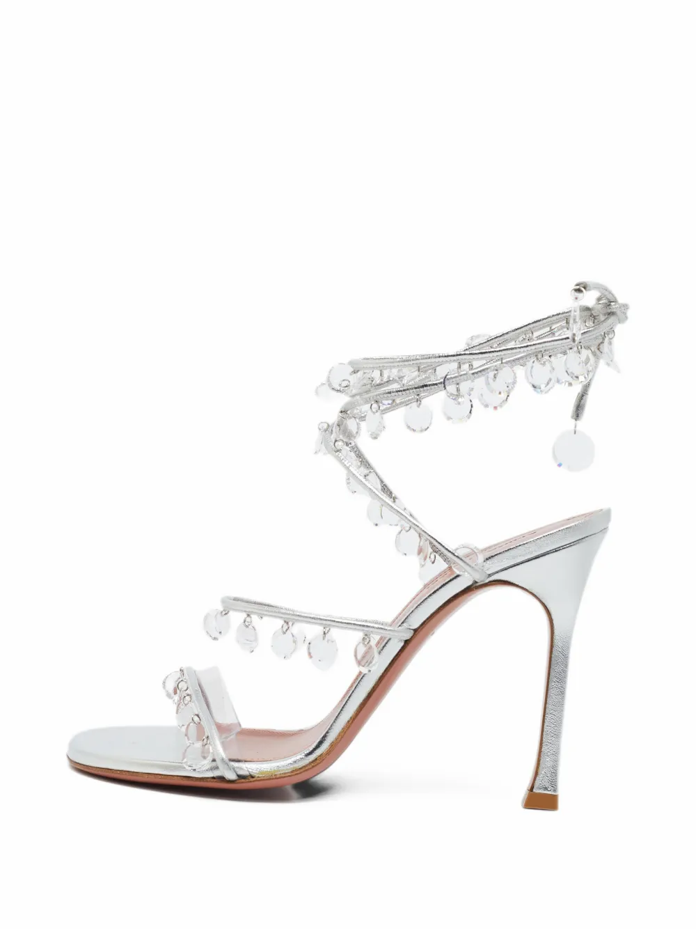 Amina Muaddi Tina crystal-embellished ankle-strap sandals - Silber