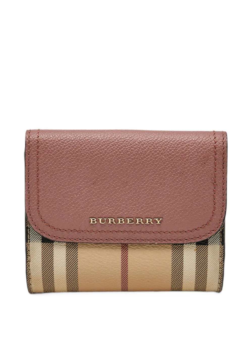 Burberry Pre-Owned House Check Luna wallet - Nude