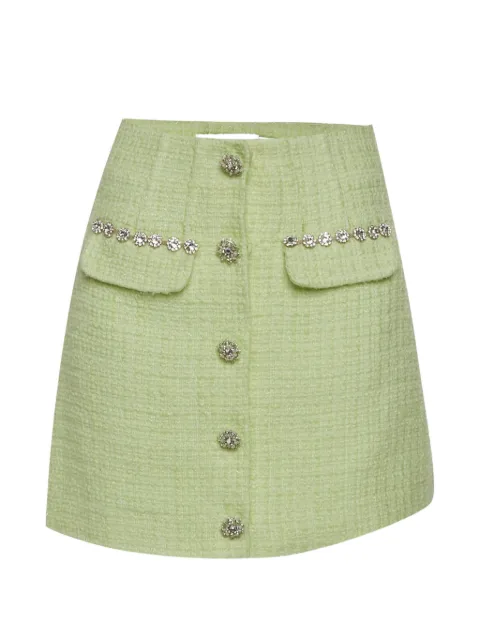 Self-Portrait embellished boucle mini skirt