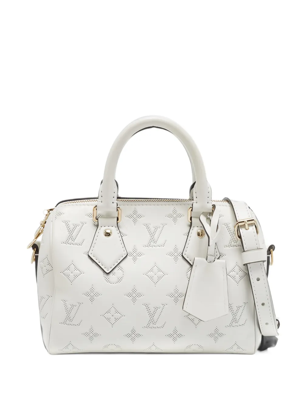 Louis Vuitton Pre-Owned Speedy Bandoulière perforated satchel bag - Bianco