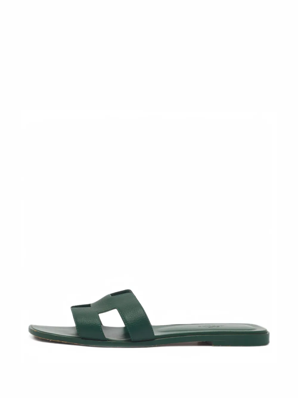 Hermès Pre-Owned Oran leather slides - Grün