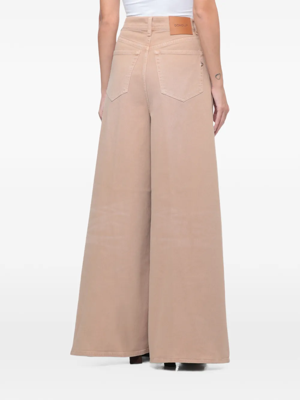 DONDUP wide-leg cotton trousers Beige