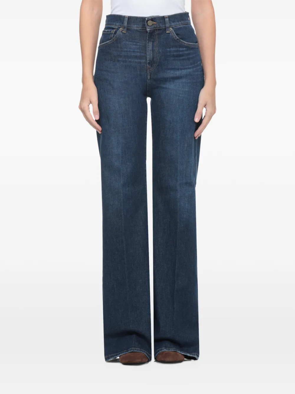 DONDUP faded flared-leg jeans Blauw