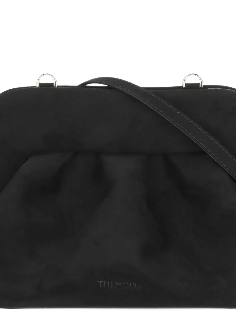 Themoirè medium Bios ruched clutch bag Zwart