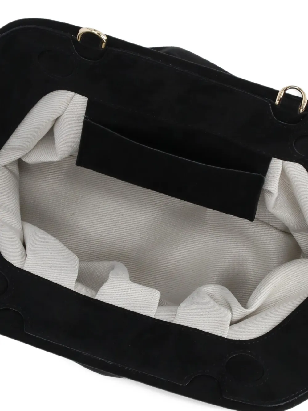 Themoirè medium Bios ruched clutch bag Zwart
