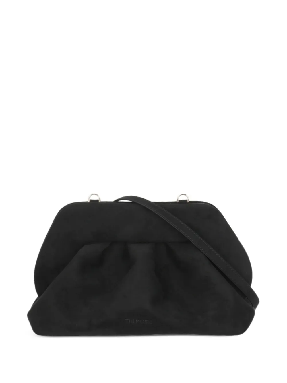 Themoirè medium Bios ruched clutch bag Zwart