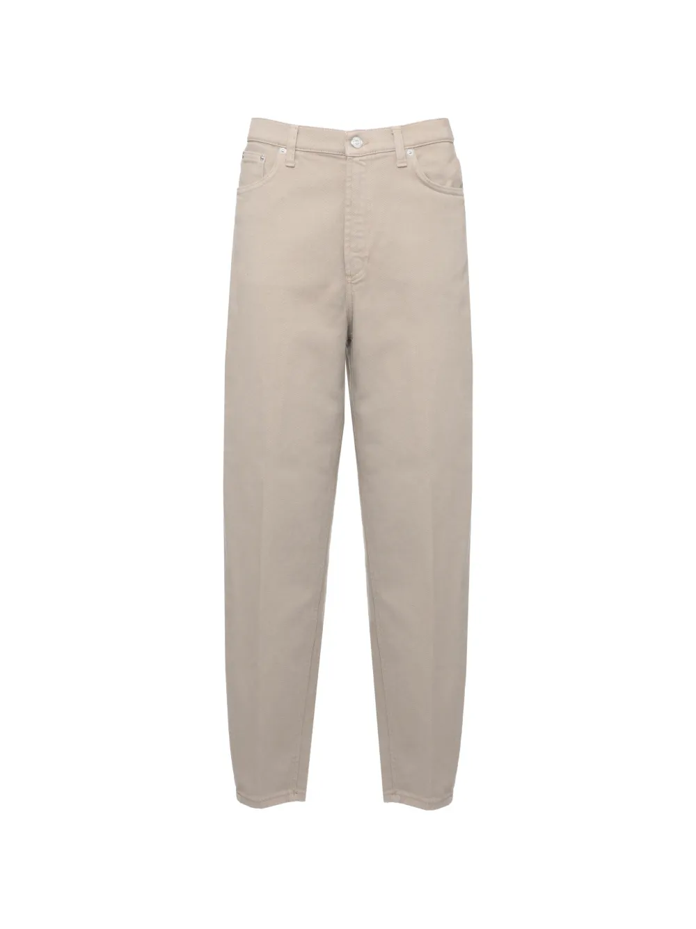 DONDUP logo-plaque tapered trousers - Toni neutri