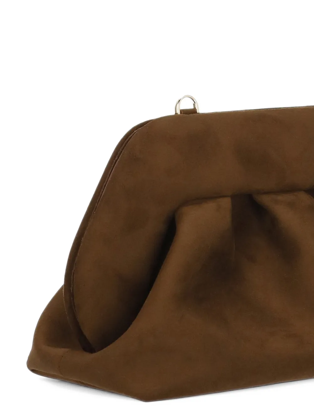 Themoirè medium Bios ruched clutch bag Bruin