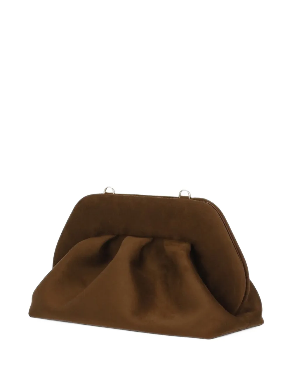 Themoirè medium Bios ruched clutch bag Bruin