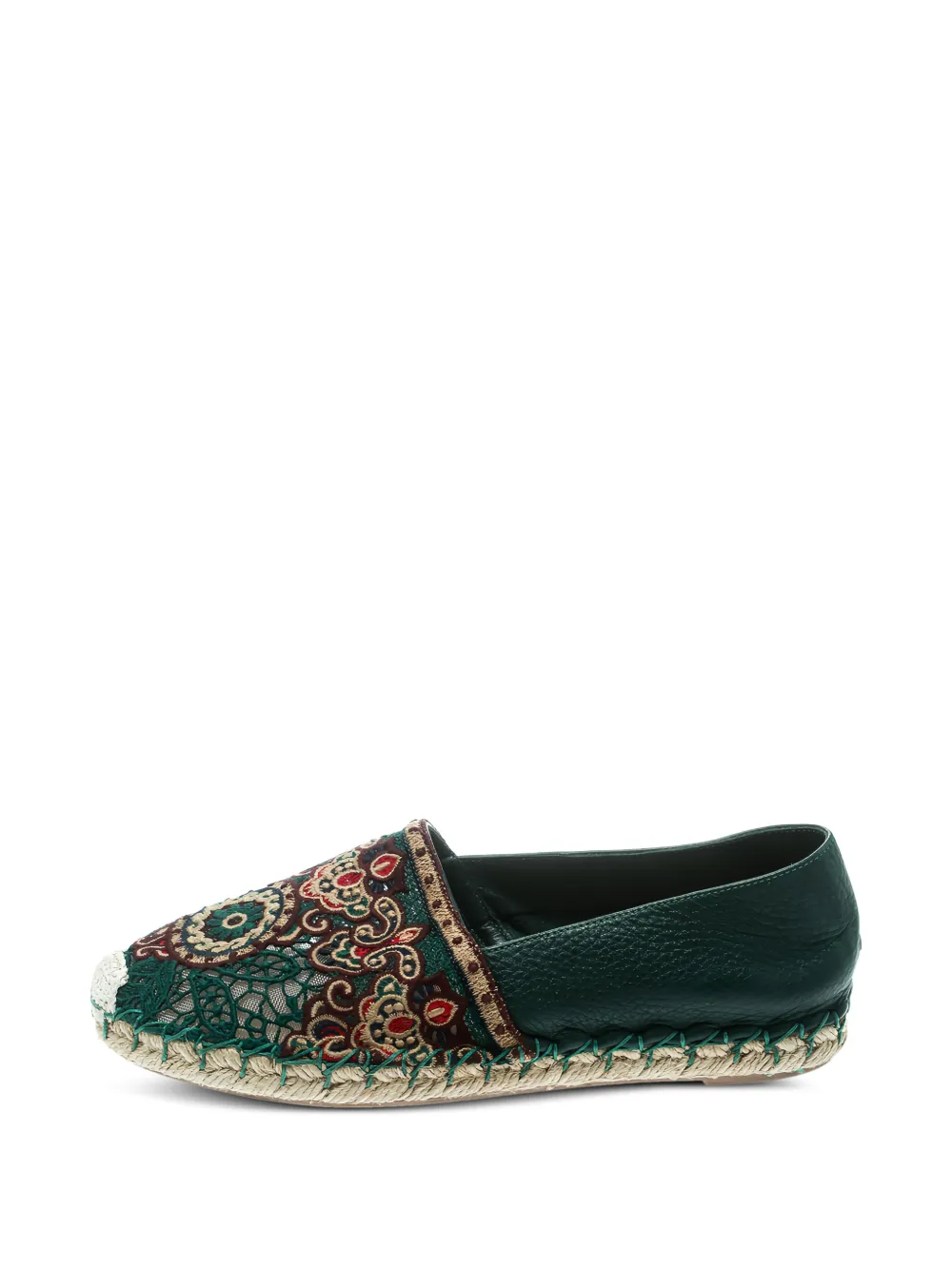 Valentino Garavani Pre-Owned espadrilles à broderies - Vert
