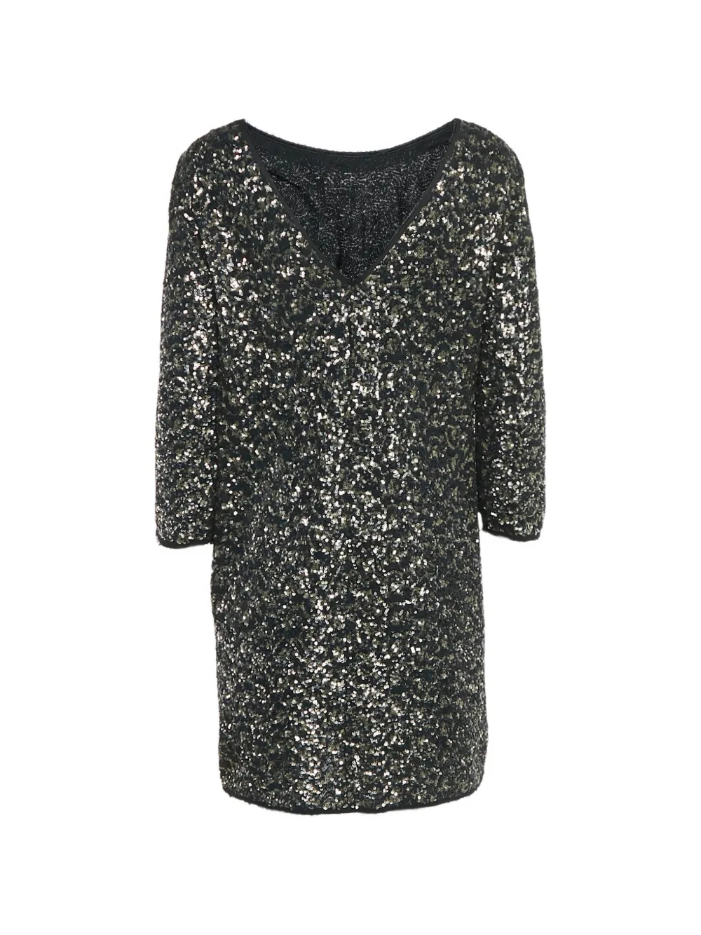 Pre-owned Zadig & Voltaire Rousse Sequin Mini Dress In Black