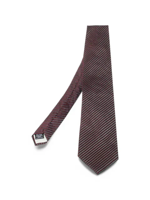 BOSS striped-pattern silk jacquard tie