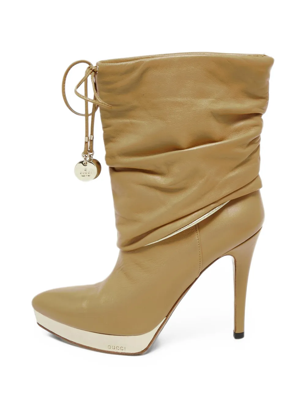 Pre-owned Gucci Platform Ankle Boots In Neutrals