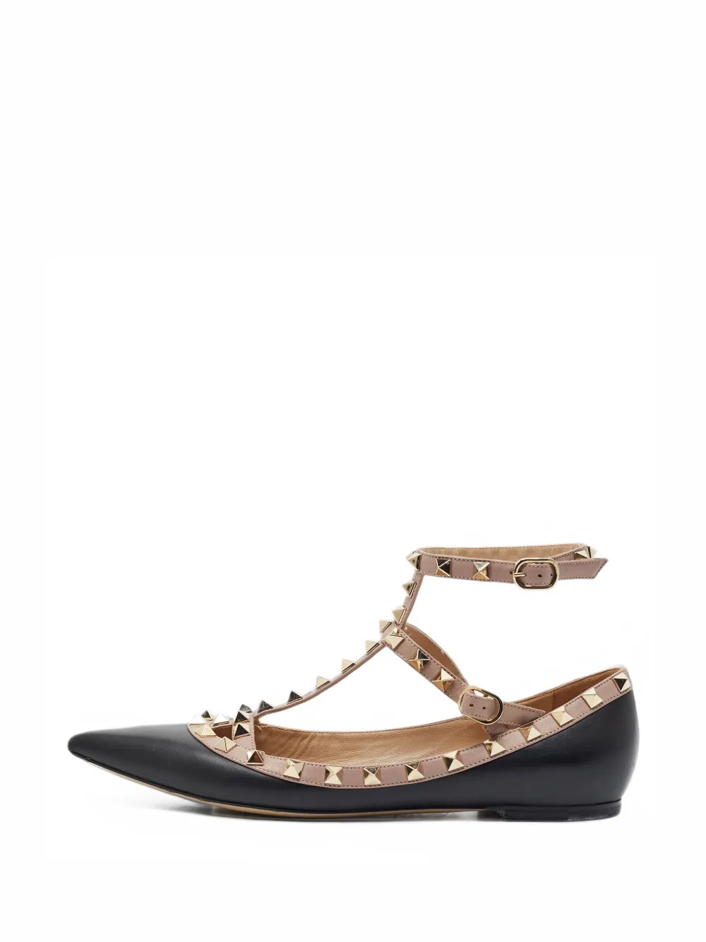 Valentino Garavani Pre-Owned Rockstud caged ballet flats - Black