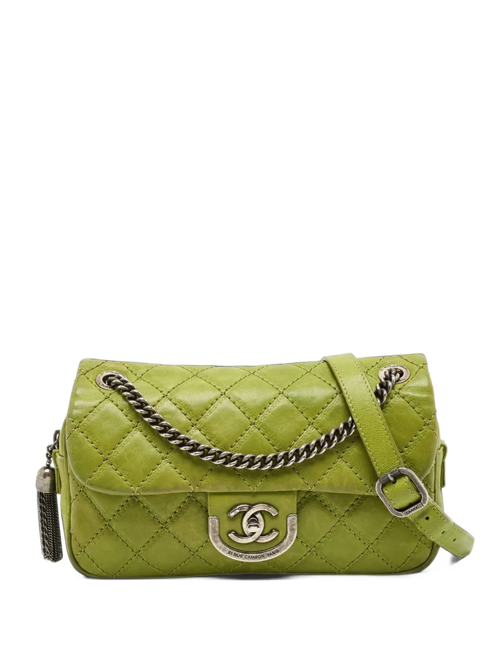 CHANEL Pre-Owned 2013-2014 Coco Sporran quilted flap shoulder bag - Verde