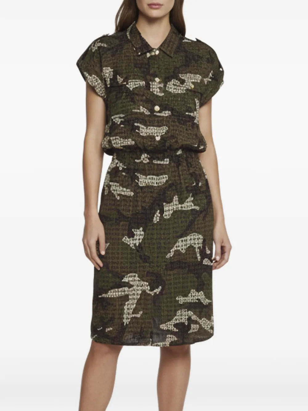 Celine Pre-Owned logo-print midi dress - Green