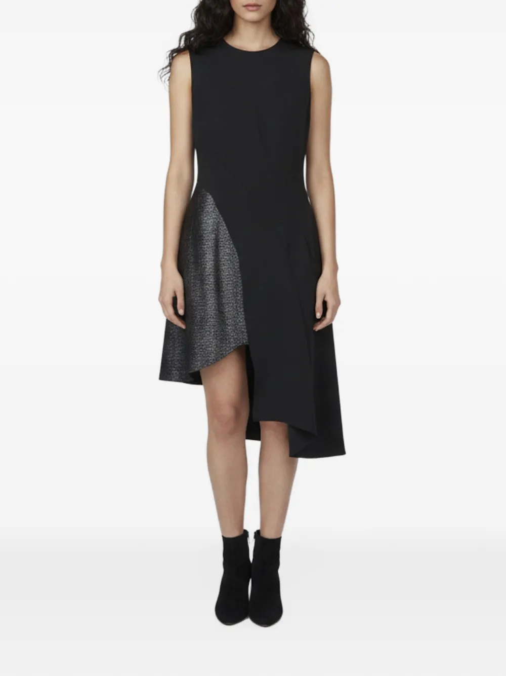 Christian Dior Pre-Owned textured asymmetrical flared mini dress - Black