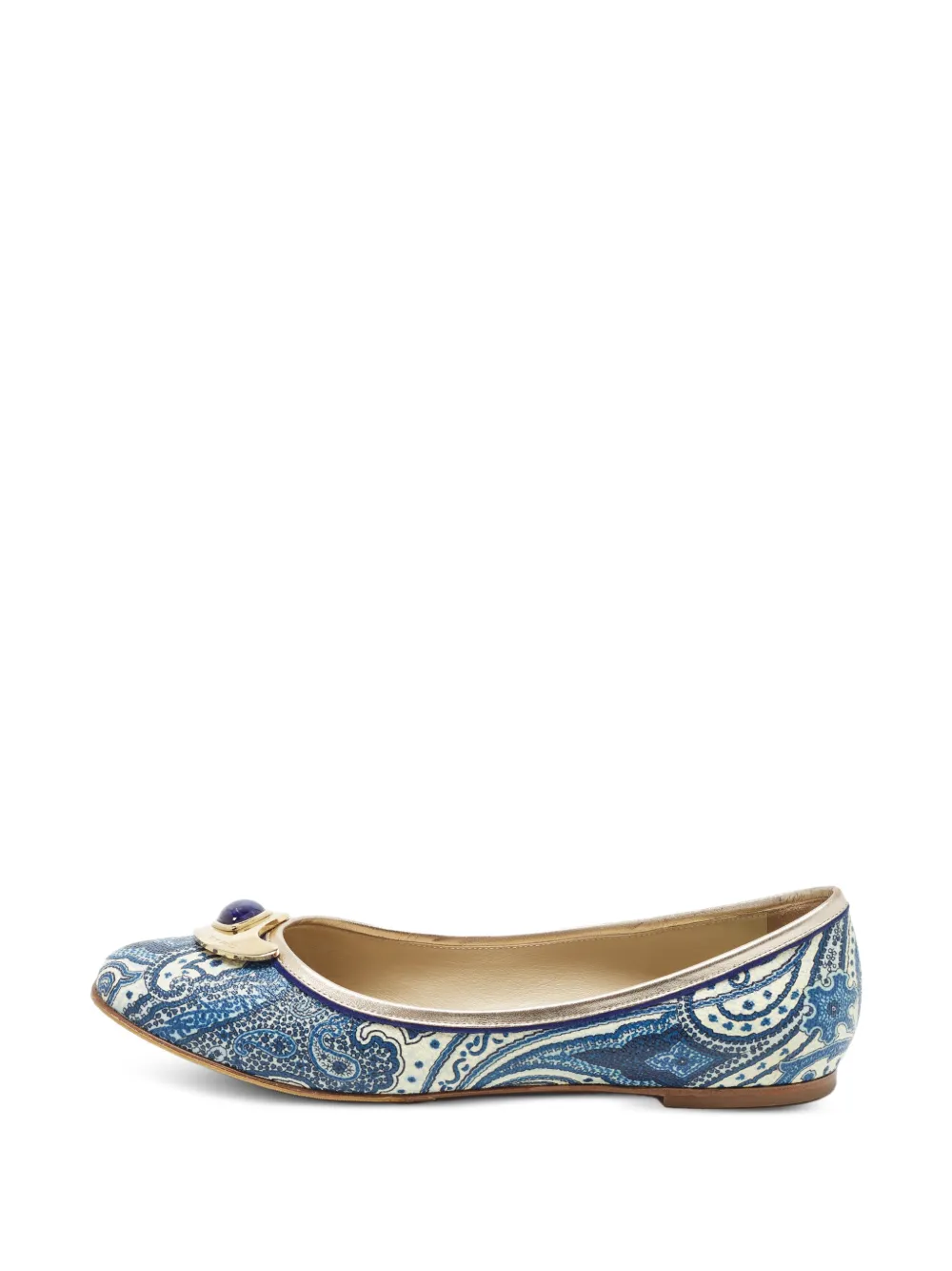 Etro Pre-Owned ballerines à motif cachemire et bout rond - Bleu Etro Pre-Owned ballerines à motif cachemire et bout rond - Bleu
