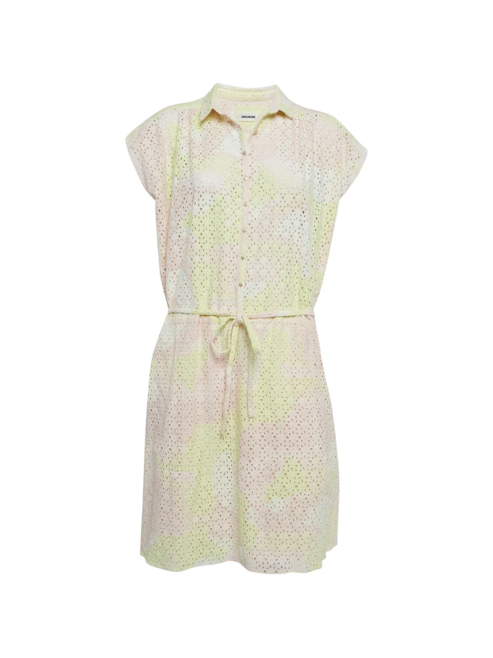 Pre-owned Zadig & Voltaire Broderie-anglaise Mini Dress In Pink