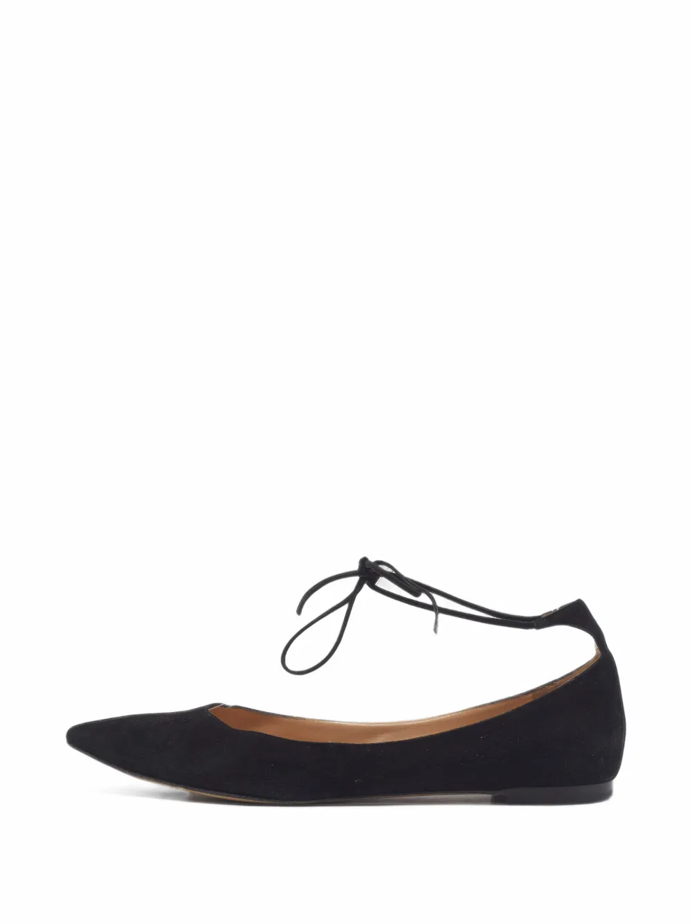 Pre-owned Gianvito Rossi Femi Tie-detail Ballet Flats In Black