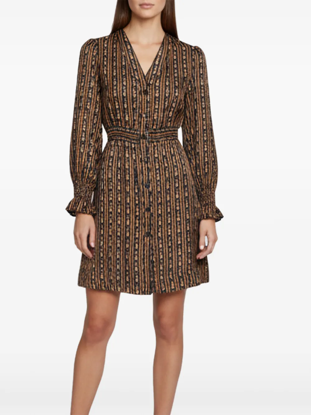 SANDRO Karma floral-pattern mini dress - Black