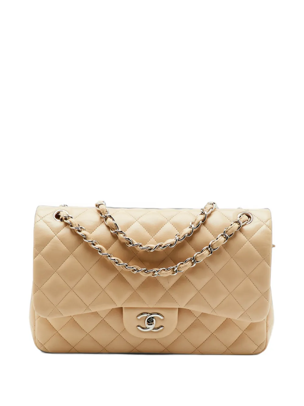 CHANEL Pre-Owned 2010-2011 Classic Double Flap Jumbo shoulder bag - Nude
