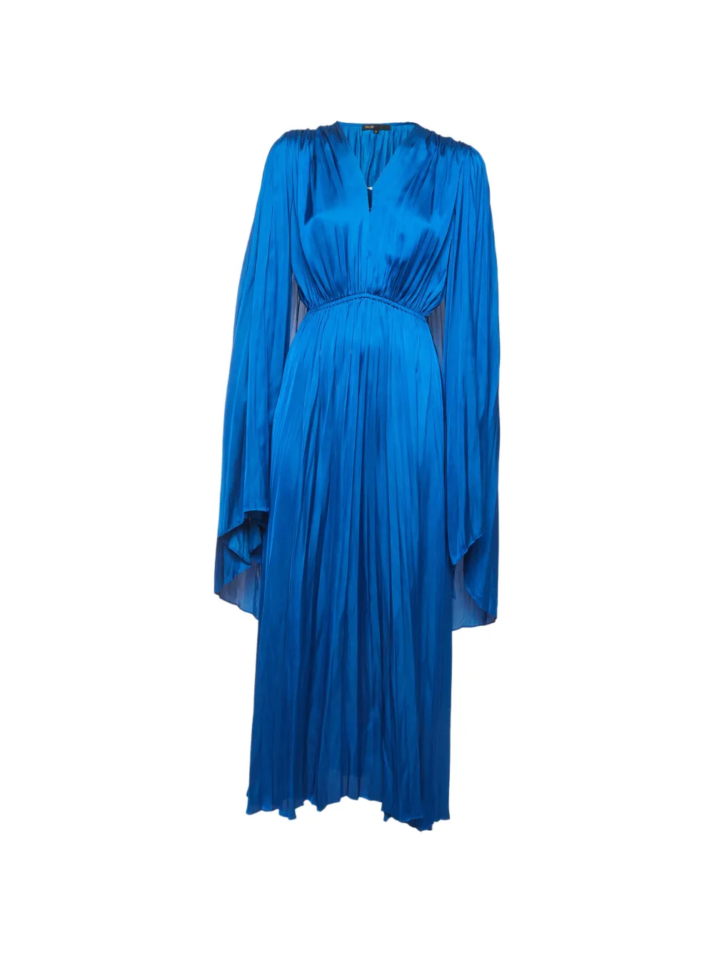 Pre-owned Maje Pleated Cape Midi Dress In Blue
