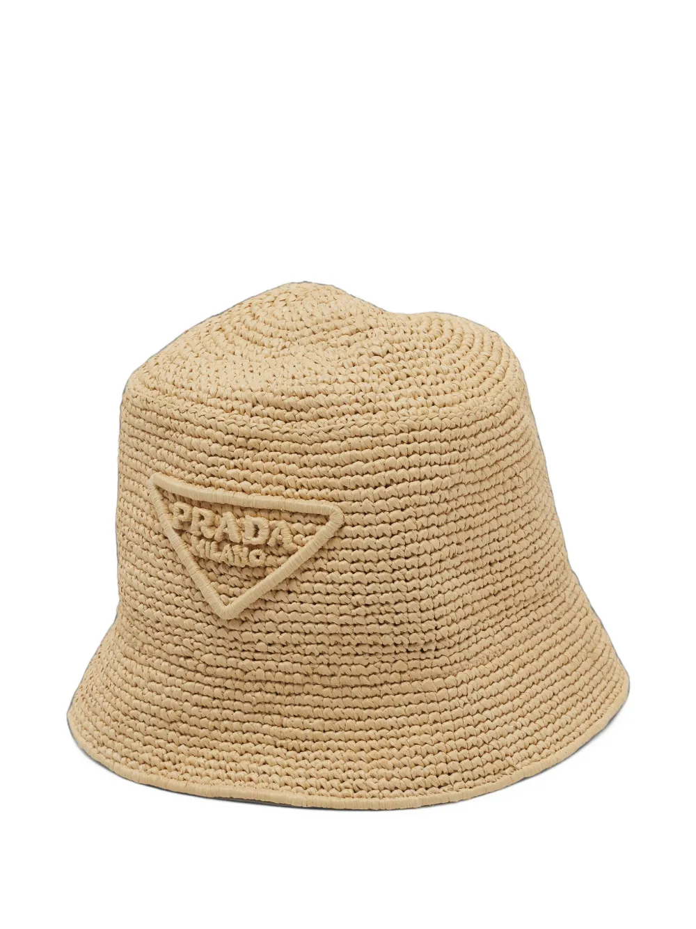Prada Pre-Owned woven-logo bucket hat - Toni neutri